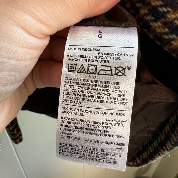 Old Navy Double Breasted Blazer in Brown Plaid sz Large - Picture 8 of 10